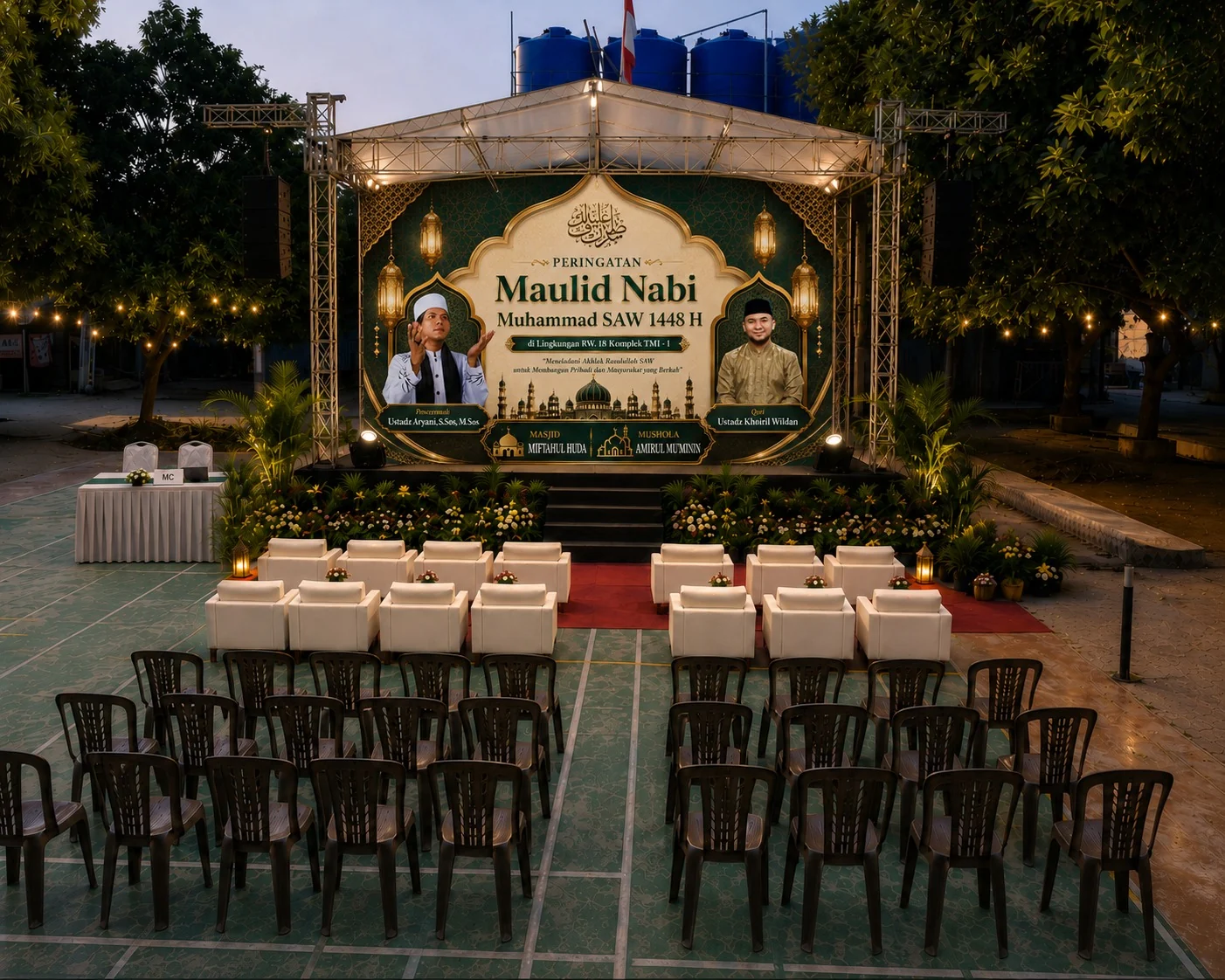 Layout panggung Maulid Nabi Muhammad SAW 1448 H